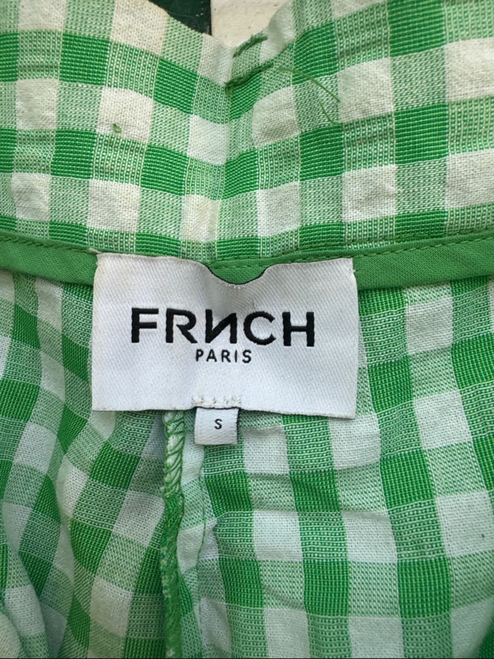 FRNCH Green and White Gingham Wide-Leg Pants - Picture 4 of 11